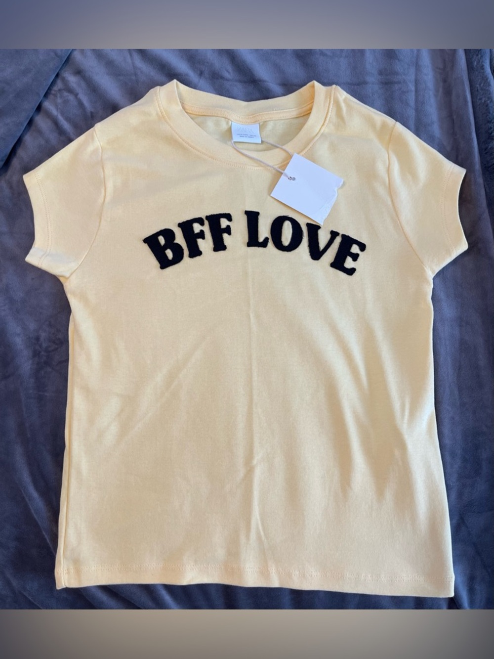 Zara Yellow 'BFF LOVE' Graphic Tee